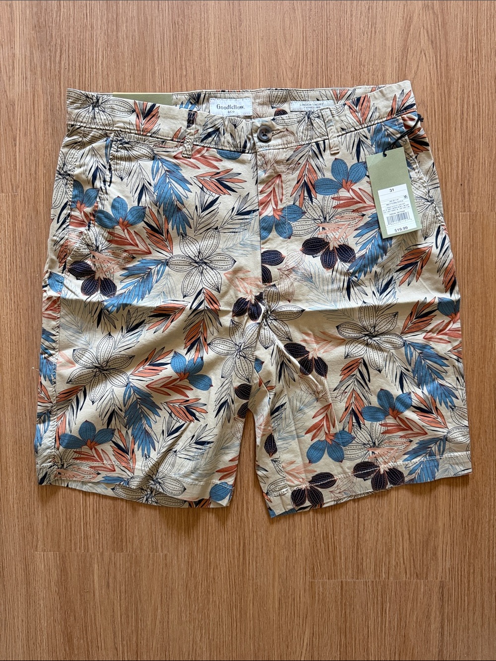 Goodfellow & Co Beige Floral Print Men’s Shorts